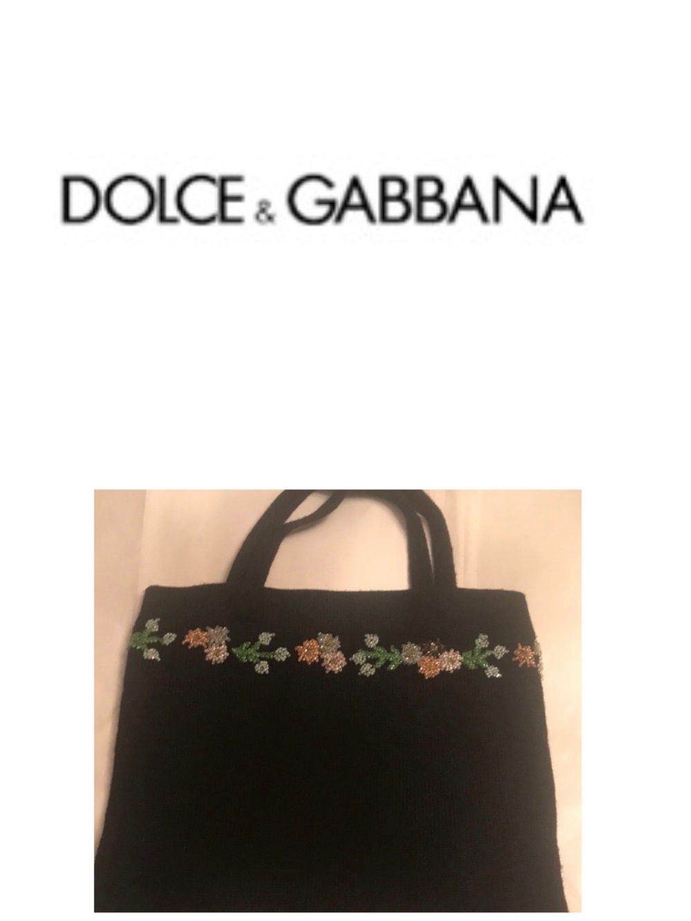 ‼️WOW‼️Dolce & Gabbana Black knit beaded bag‼️RARE & NO LONGER AVAILABLE ON LINE